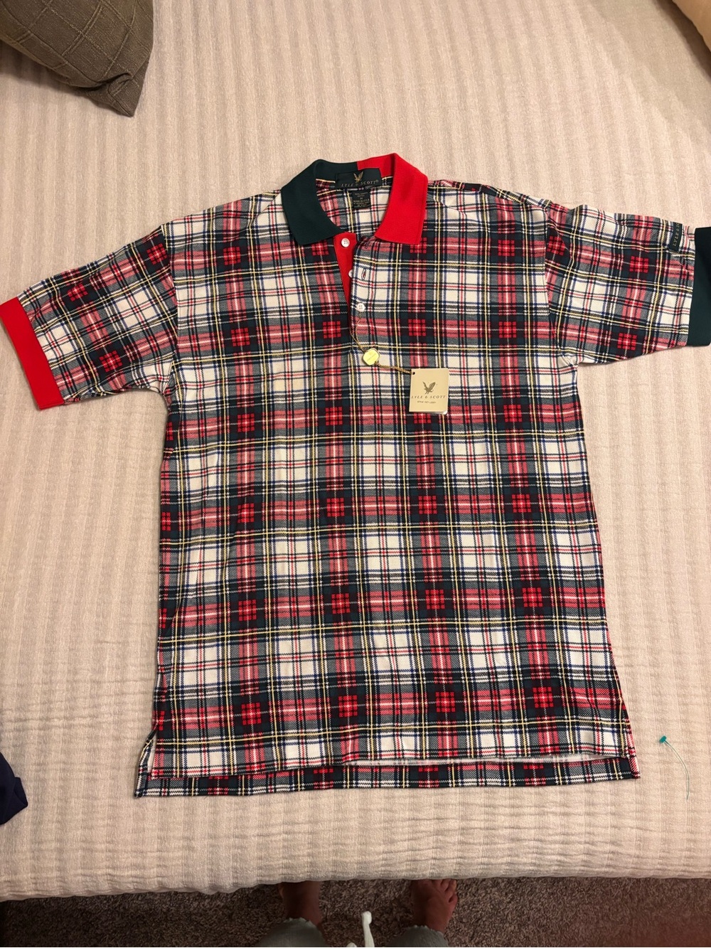 Lyle & Scott Vintage Plaid Tartan Polo Shirt